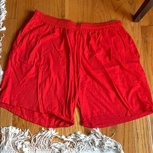 Red Cotton Shorts